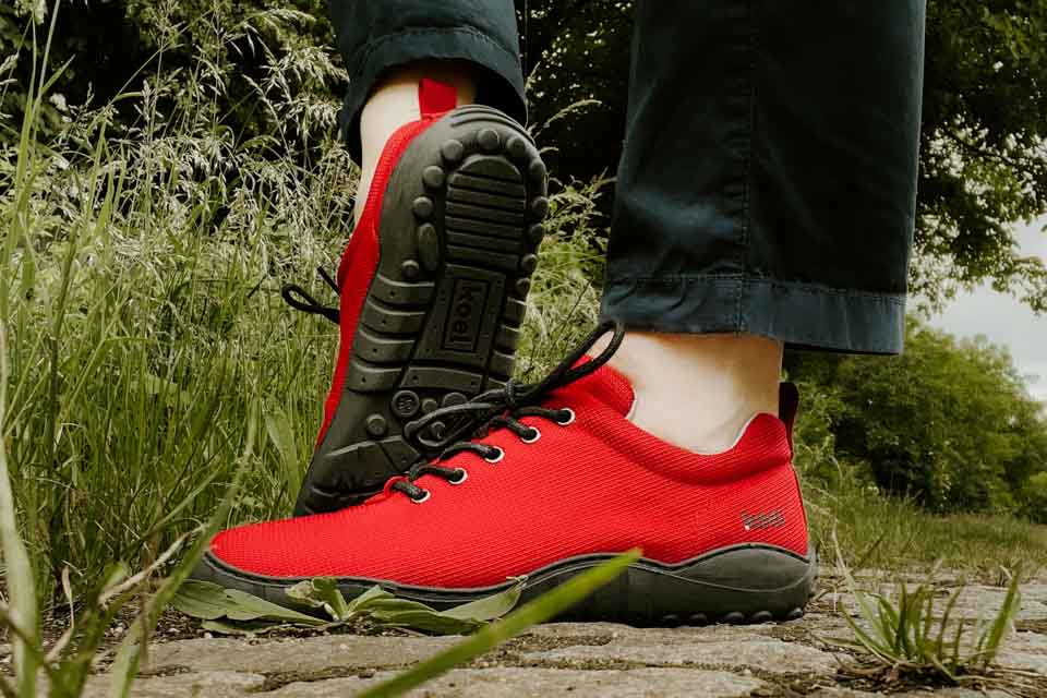 Barefoot outdoorová obuv Koel - Lori Cordura Red červená velké (1)-3